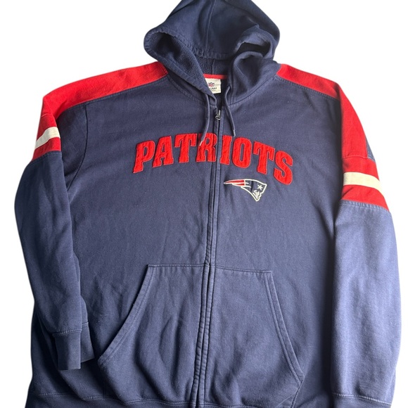 VTG PATRIOTS NFL New England Game Day Team Apparel Navy and Red Hoodie Sz XXL - Picture 1 of 3